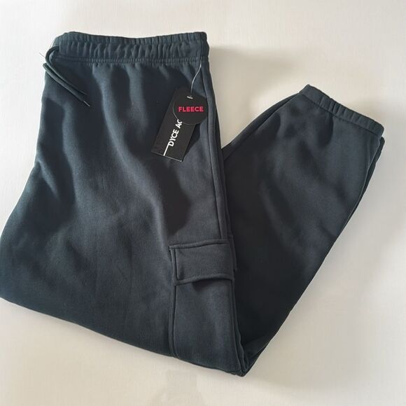 Fleece Joggers Sweatpants Womens 3X Green Cargo - Picture 1 of 5